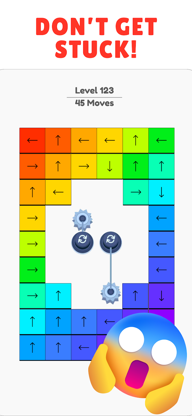 Unpuzzle játékmenet: egy eltávolított elem teret nyit